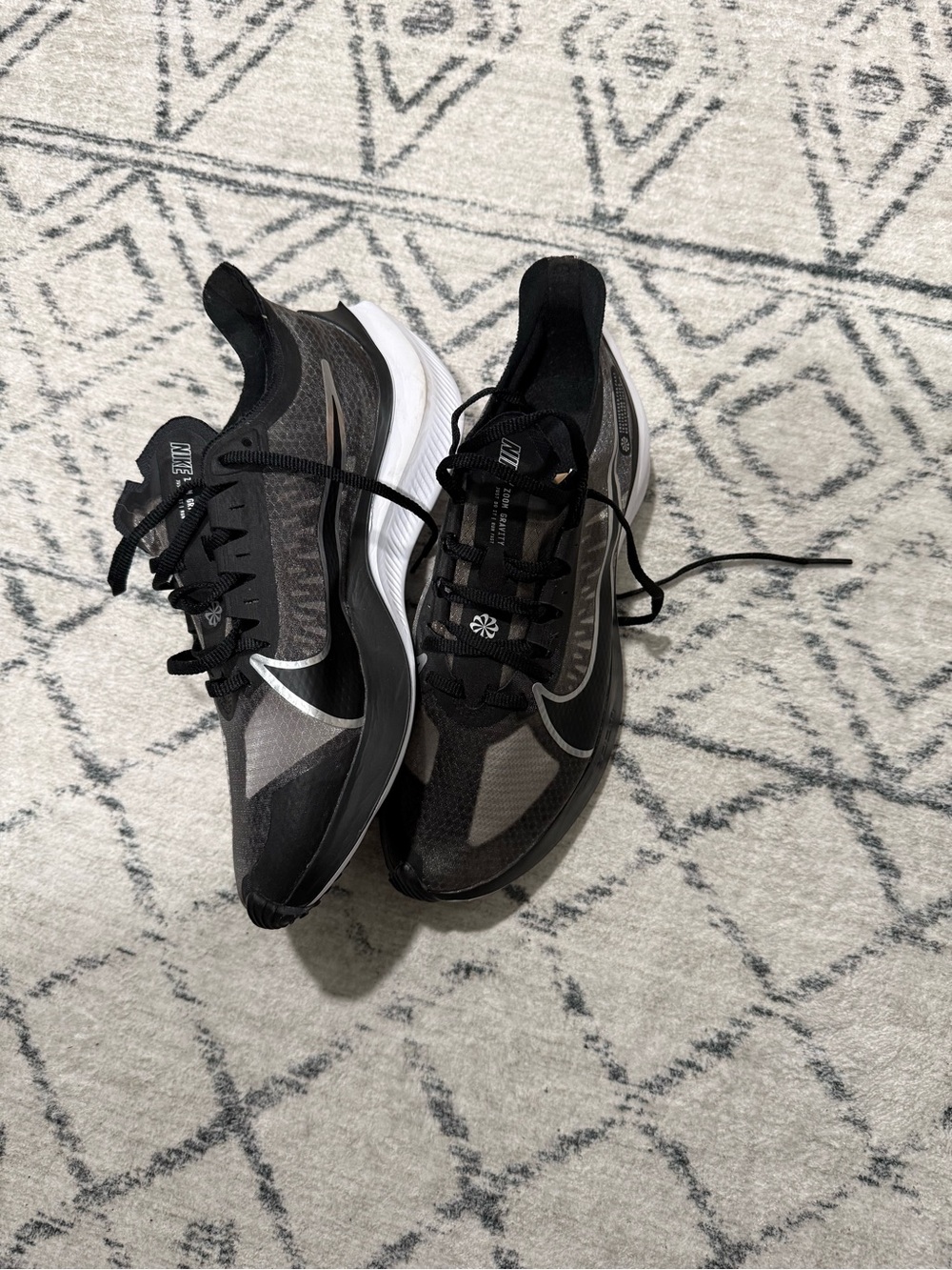 Nike Black Running Sneakers with White Swoosh